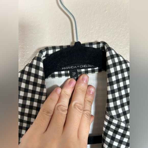 Amanda + Chelsea black&white gingham cropped blazer - size 2 Emily in Paris - Picture 7 of 14